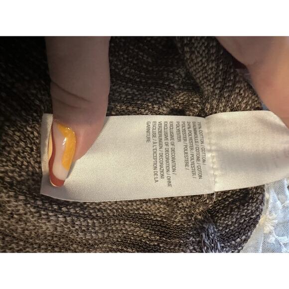 Lori Goldstein Brown Knit Sleeveless Tunic Tank Lace Trim Womens Small S - Picture 6 of 8